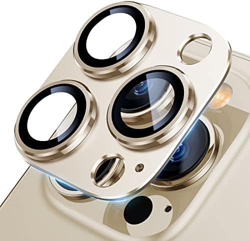 יחידות לאייפון 13 Pro/iPhone 13 Pro Max Protector Lense, [הגנה על ירידה חזקה] [לא קל ליפול] טבעת מתכת טבעת מזג זכוכית מחוסמת